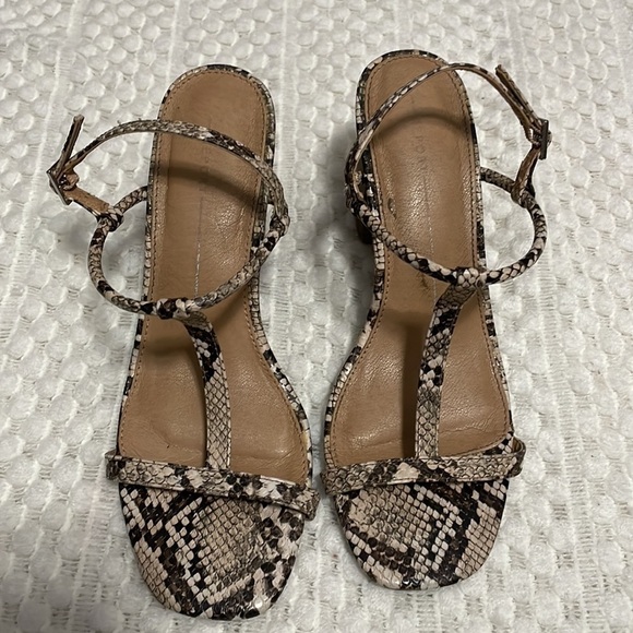 Report Snakeskin T-Strap Blocked Heel Sandal - Picture 2 of 11
